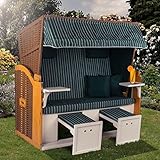 Homelux Strandkorb Deluxe Grün-Weiss Nadelstreifen - 2