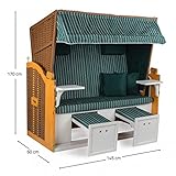 Homelux Strandkorb Deluxe Grün-Weiss Nadelstreifen - 7