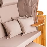 Dreisitzer Strandkorb Deluxe Sylt XXL – Beige Unifarben - 4