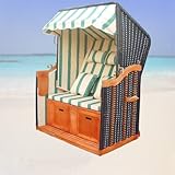 Strandkorb grün gestreift – Modell Sylt - 2