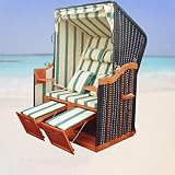 Strandkorb grün gestreift – Modell Sylt - 3