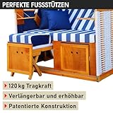 Strandkorb Nordsee XXL Blau Weiß gestreift - 9