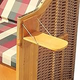 Strandkorb Helgoland 2-Sitzer für 2 Personen 90cm breit Rot Beige Grün kariert Gartenliege Sonneninsel Poly-Rattan - 6