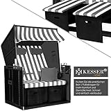 Strandkorb Premium incl. Schutzhülle – Schwarz/Grau - 7